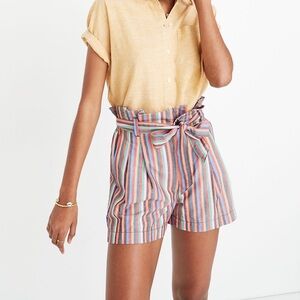 NWT Madewell Paperbag Shorts in Rainbow Stripe 4